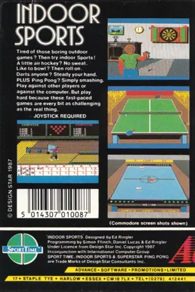 Indoor Sports (UK) (1987) box cover back